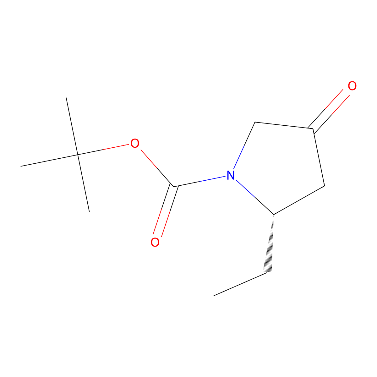 tert-butyl (2S)-2-ethyl-4-oxopyrrolidine-1-carboxylate molecular structure, CAS 2382058-76-4