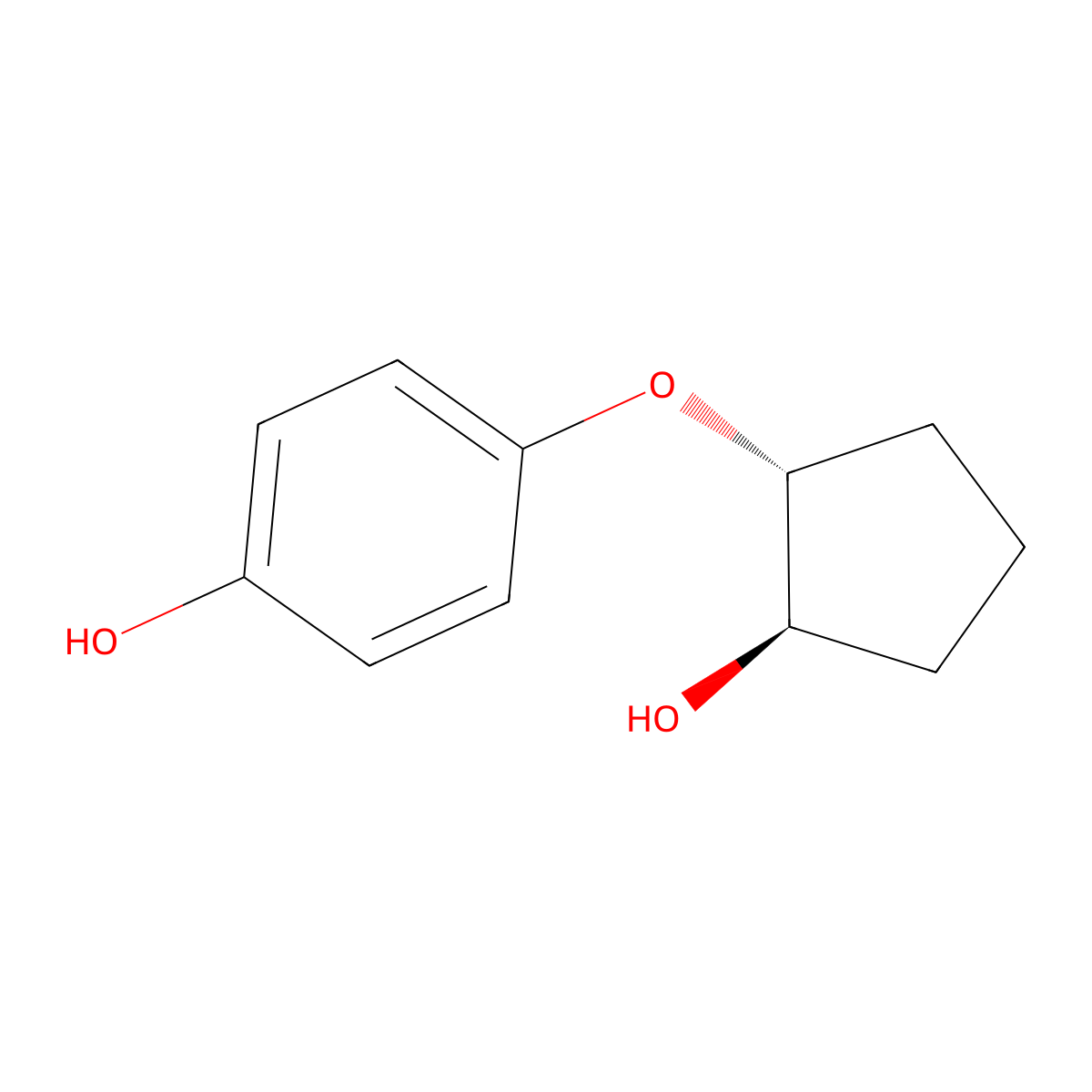 4-{[(1R,2R)-2-hydroxycyclopentyl]oxy}phenol molecular structure, CAS 2382059-75-6