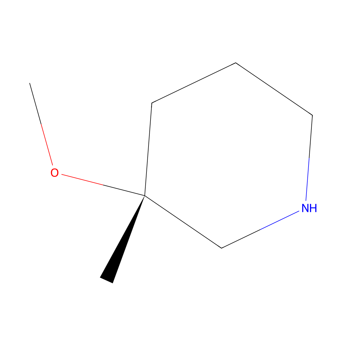 (R)-3-Methoxy-3-methylpiperidine molecular structure, CAS 2382067-42-5