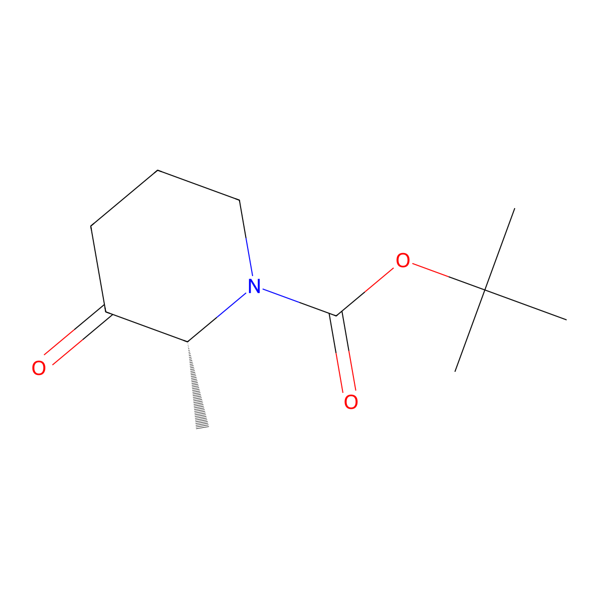 tert-Butyl (R)-2-methyl-3-oxopiperidine-1-carboxylate molecular structure, CAS 2382079-17-4