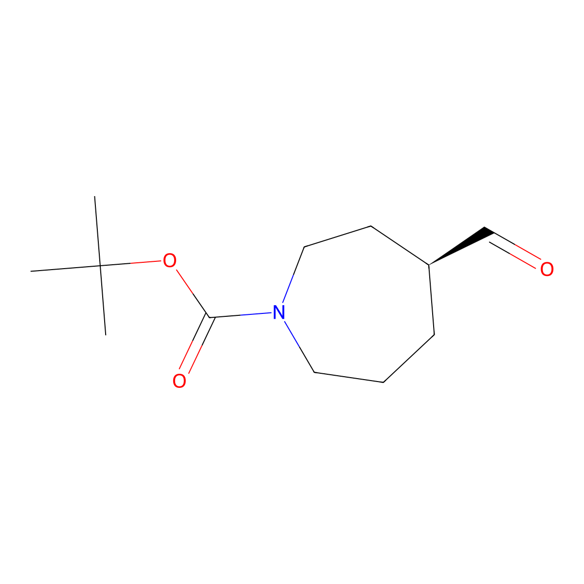 tert-butyl (4S)-4-formylazepane-1-carboxylate molecular structure, CAS 2382091-69-0