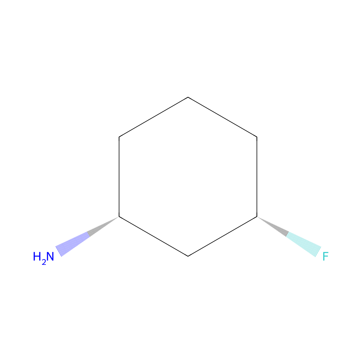 (1R,3S)-3-Fluorocyclohexan-1-amine molecular structure, CAS 2382100-86-7