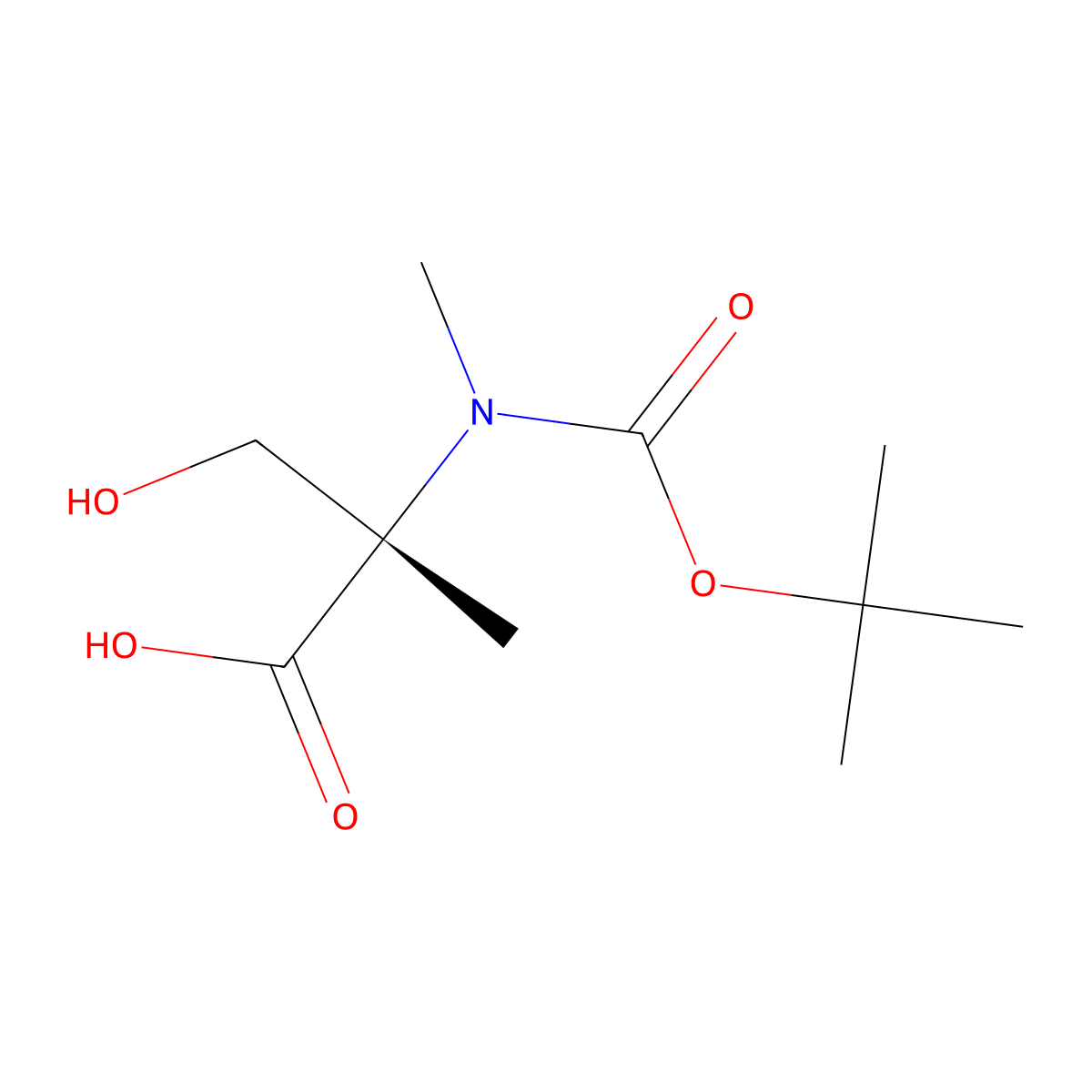 N-[(1,1-Dimethylethoxy)carbonyl]-3-hydroxy-N,2-dimethyl-L-alanine molecular structure, CAS 2382109-22-8