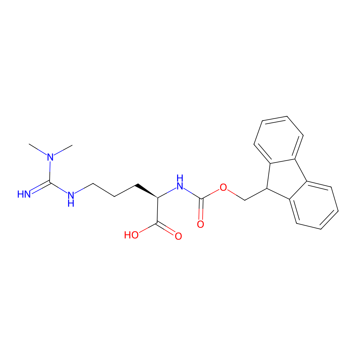 Fmoc-Nw,w-dimethyl-L-arginine (asymmetrical) molecular structure, CAS 2382117-98-6
