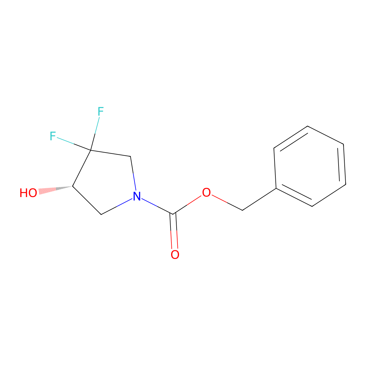benzyl (4S)-3,3-difluoro-4-hydroxypyrrolidine-1-carboxylate molecular structure, CAS 2382119-74-4