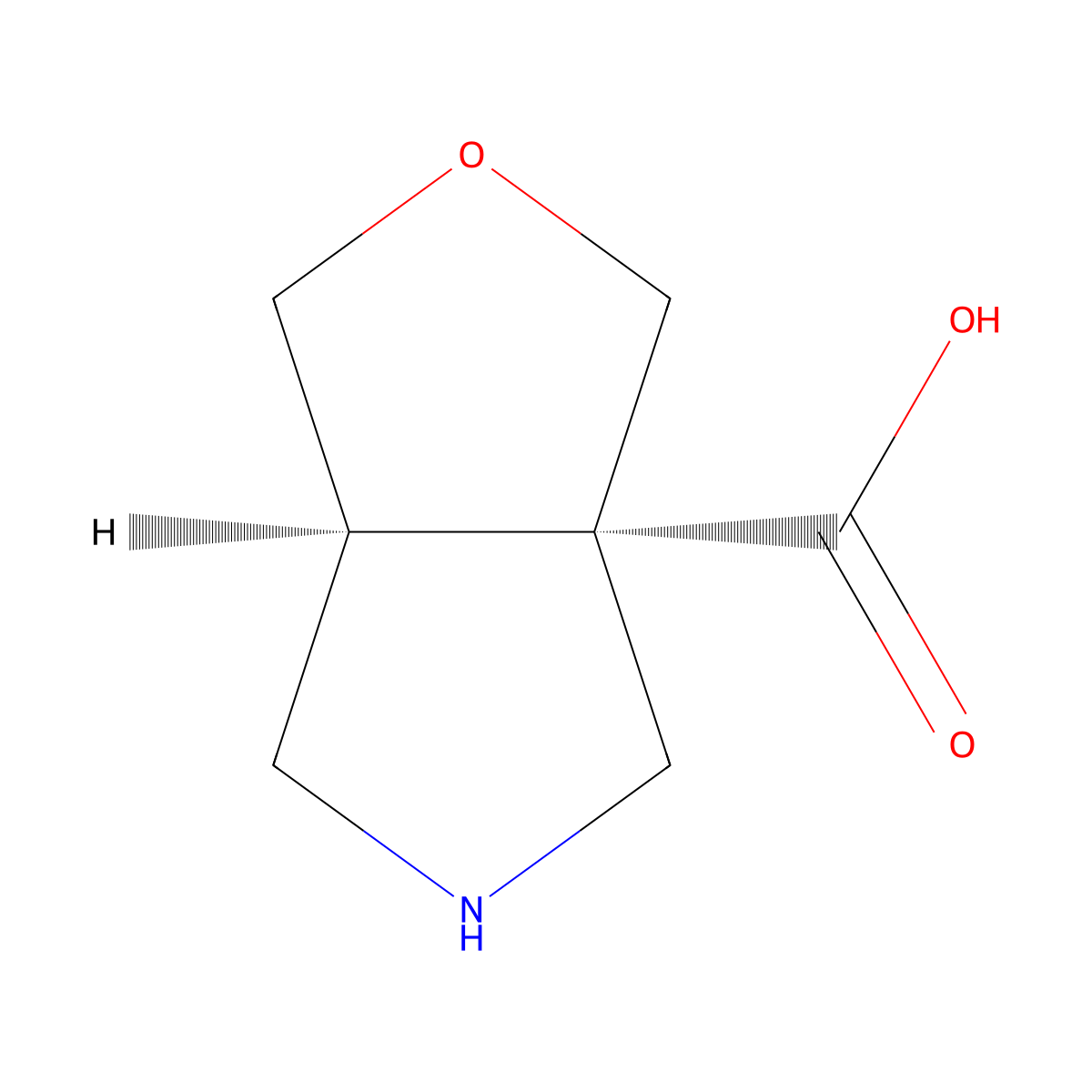 rac-(3aR,6aR)-hexahydro-1H-furo[3,4-c]pyrrole-3a-carboxylic acid molecular structure, CAS 2382131-25-9