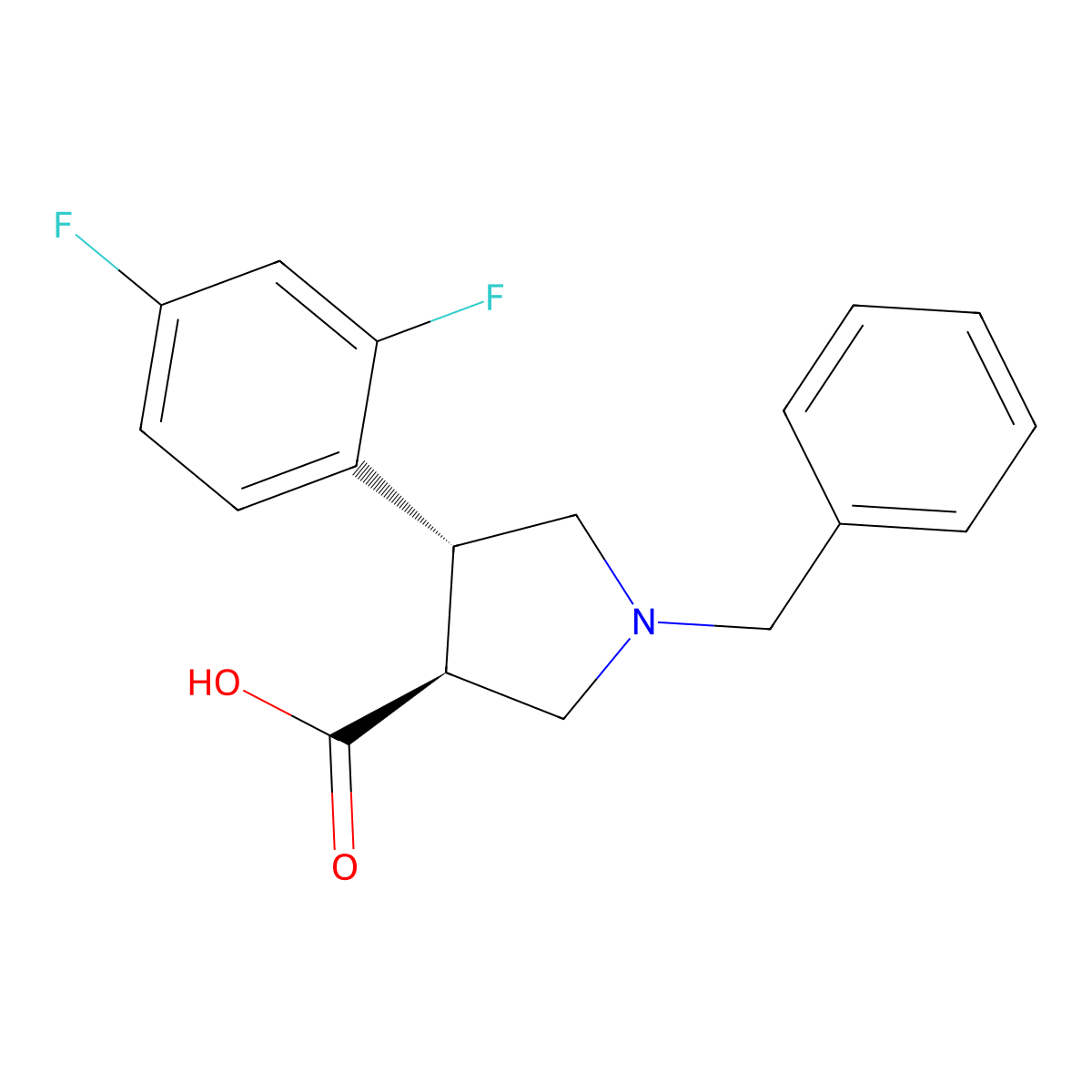 (3S,4R)-1-Benzyl-4-(2,4-difluorophenyl)pyrrolidine-3-carboxylic acid molecular structure, CAS 2382154-37-0