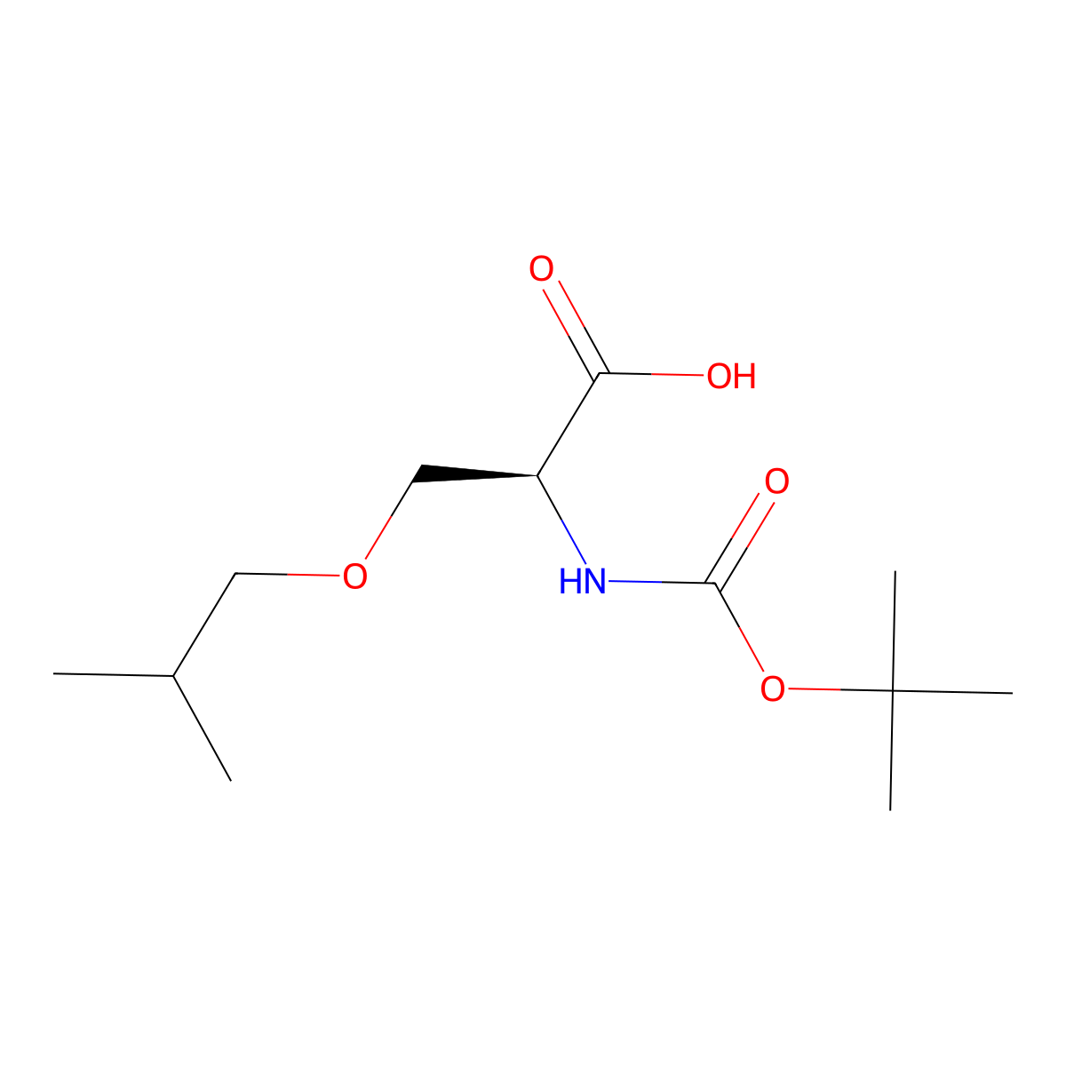 (2S)-2-{[(tert-butoxy)carbonyl]amino}-3-(2-methylpropoxy)propanoic acid molecular structure, CAS 2382157-77-7