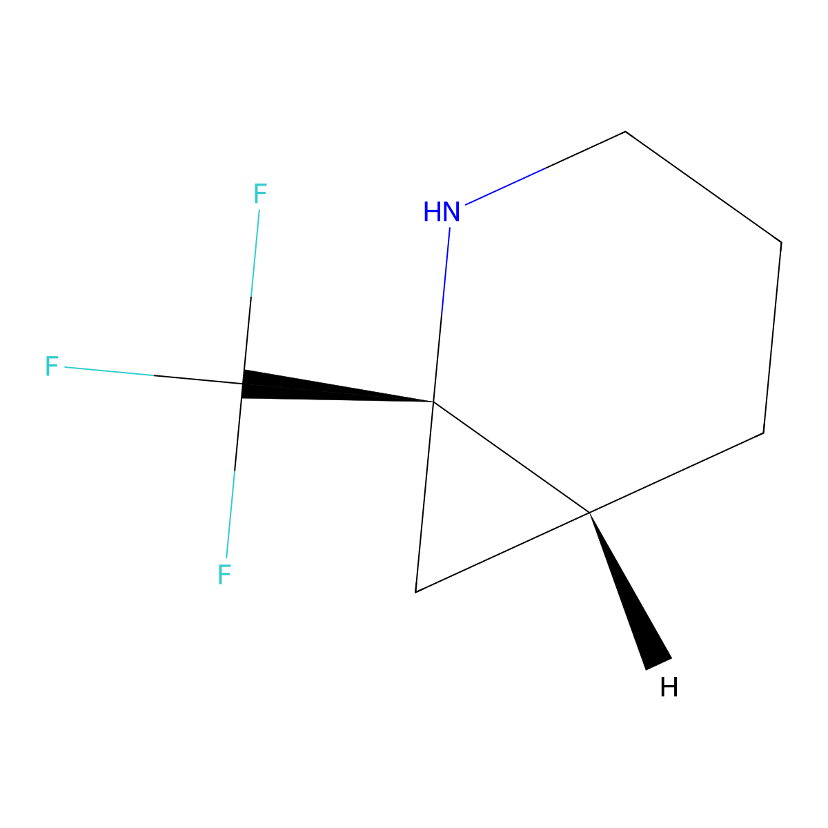 rac-(1R,6S)-1-(trifluoromethyl)-2-azabicyclo[4.1.0]heptane molecular structure, CAS 2382161-84-2