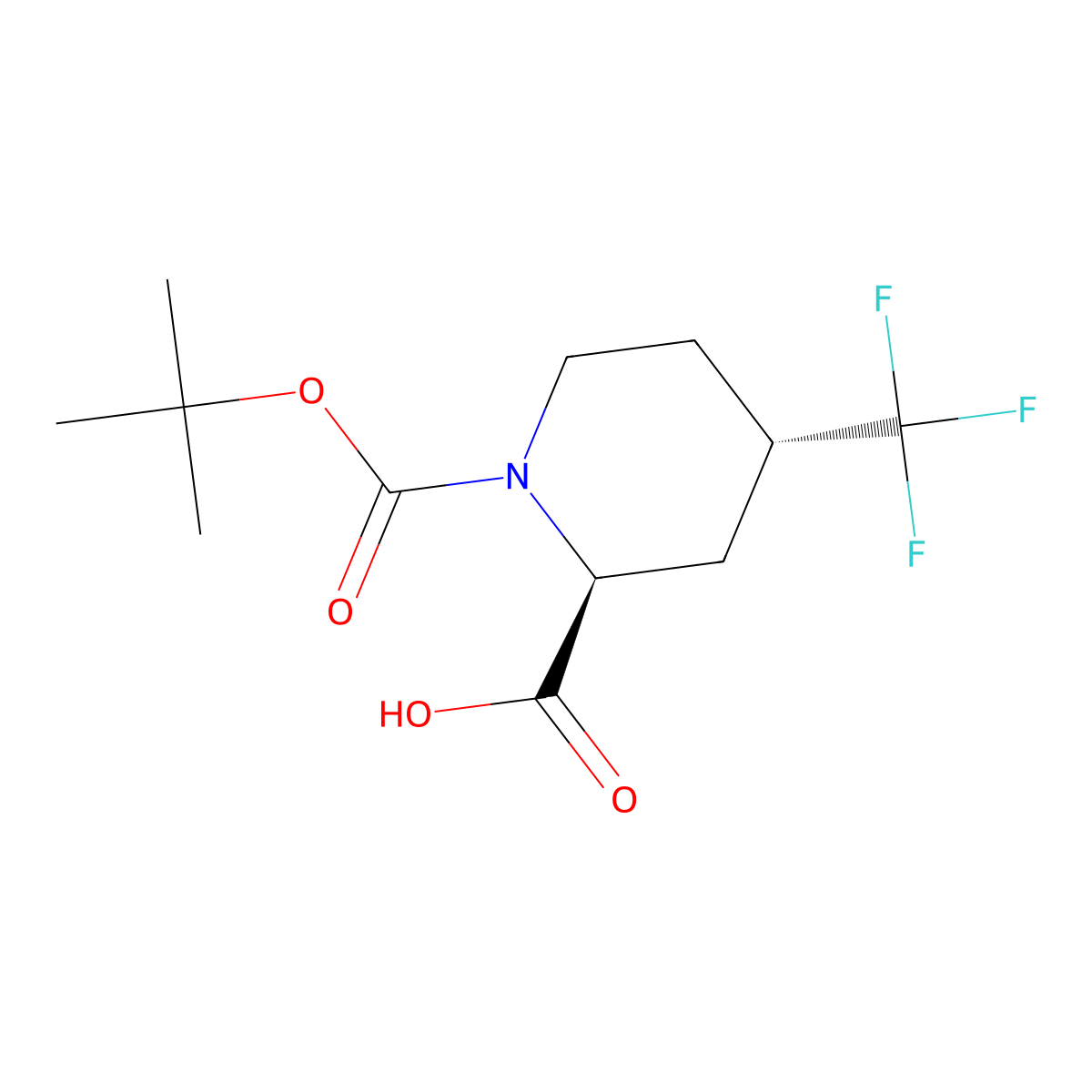 (2S,4S)-1-Boc-4-(trifluoromethyl)piperidine-2-carboxylic Acid molecular structure, CAS 2382173-15-9