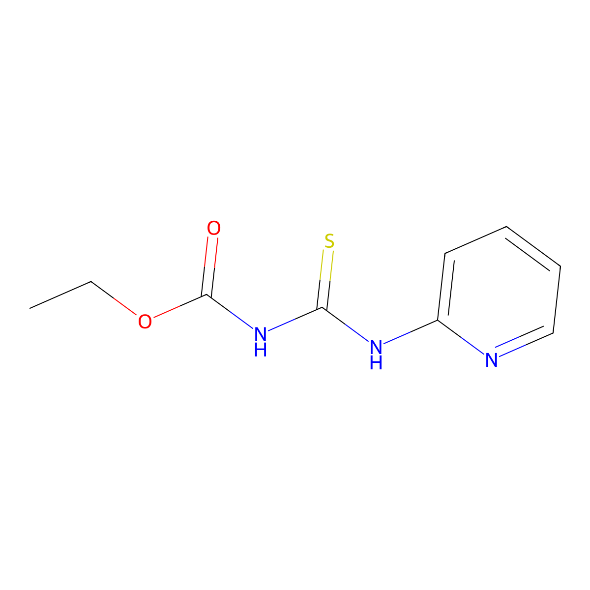 Ethyl [(pyridin-2-ylamino)carbonothioyl]carbamate molecular structure, CAS 23822-54-0