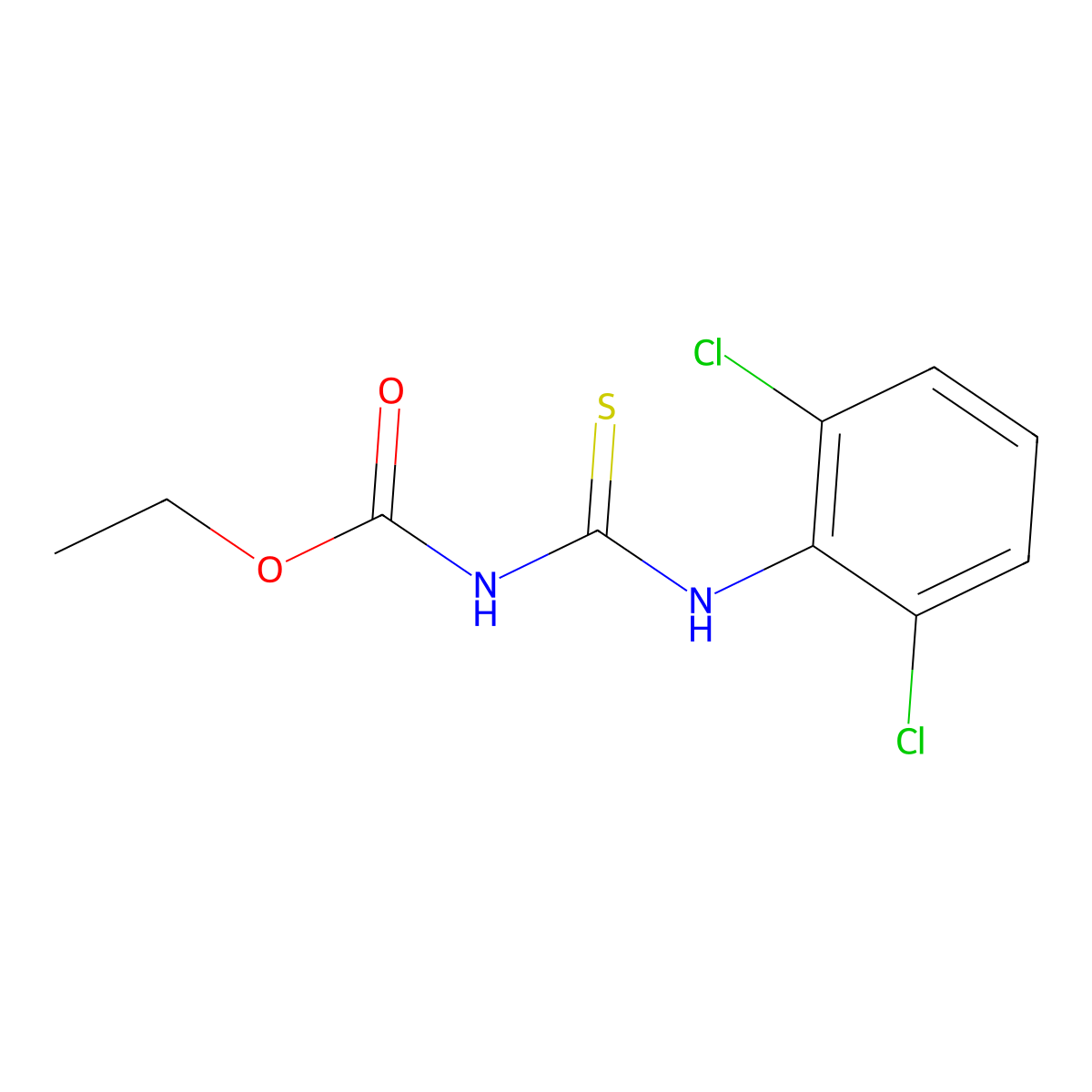 ethyl N-[(2,6-dichlorophenyl)carbamothioyl]carbamate molecular structure, CAS 23822-56-2