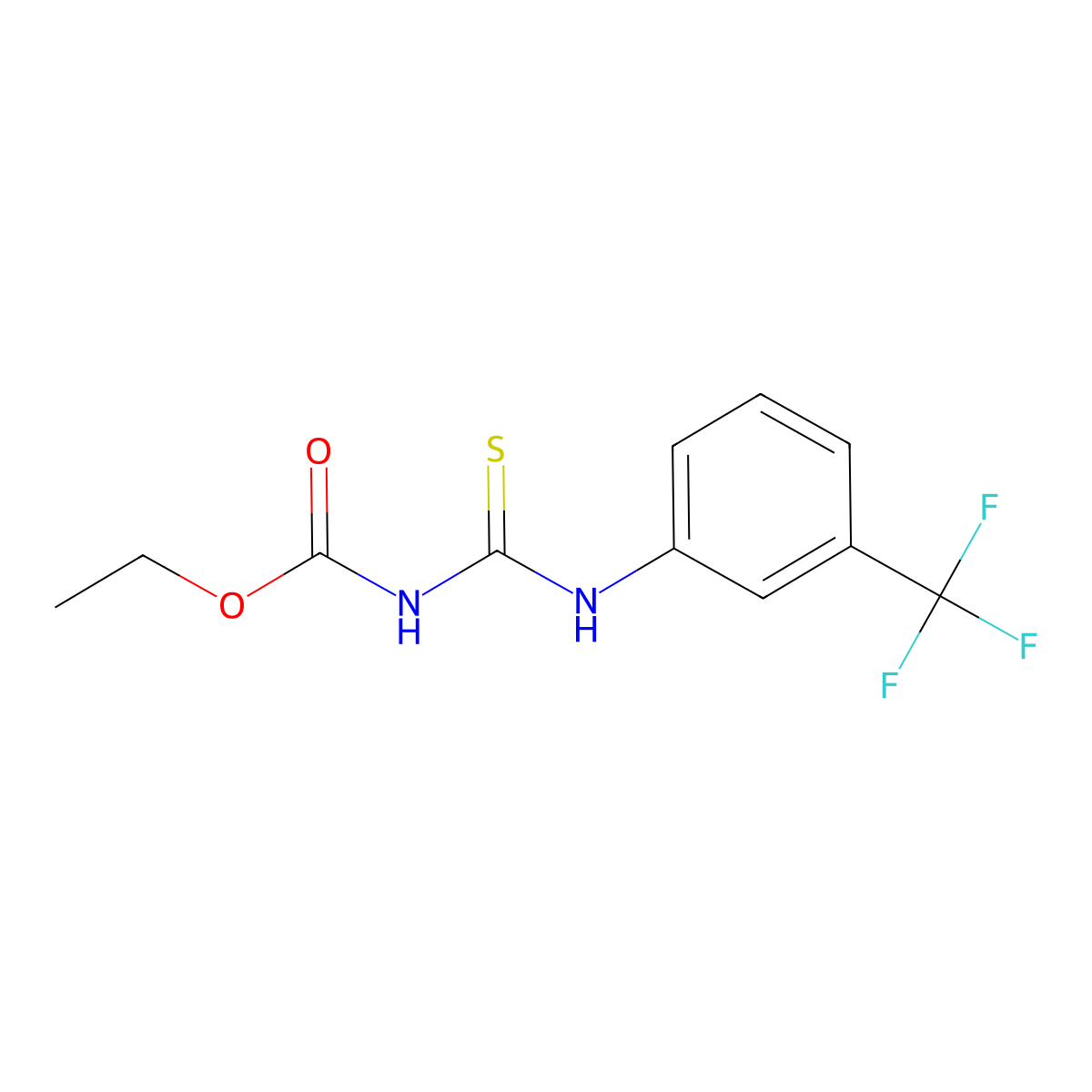 Ethyl N-{[3-(trifluoromethyl)phenyl]carbamothioyl}carbamate molecular structure, CAS 23822-57-3