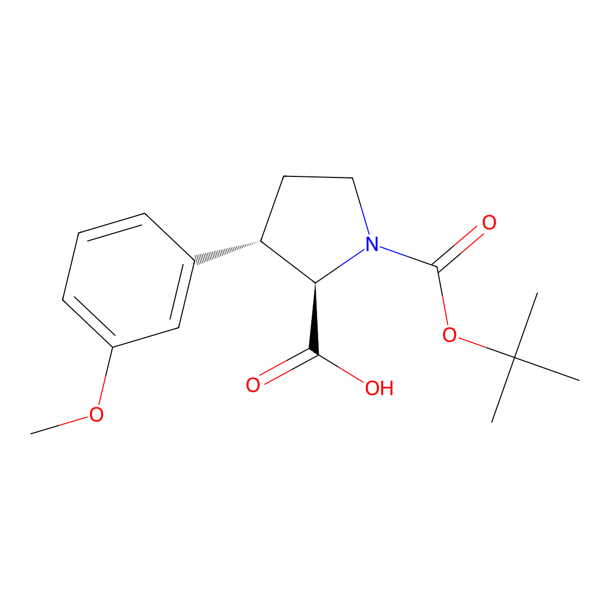 1-[(Tert-butoxy)carbonyl]-3-(3-methoxyphenyl)pyrrolidine-2-carboxylic acid molecular structure, CAS 2382206-90-6