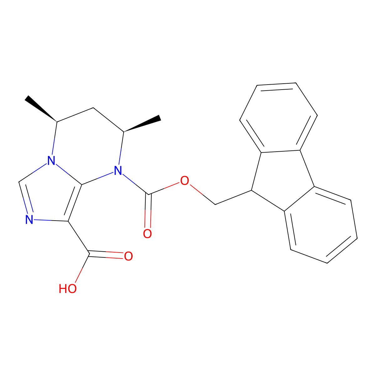rac-(2R,4S)-1-{[(9H-fluoren-9-yl)methoxy]carbonyl}-2,4-dimethyl-1H,2H,3H,4H-imidazo[1,5-a]pyrimidine-8-carboxylic acid molecular structure, CAS 2382230-25-1