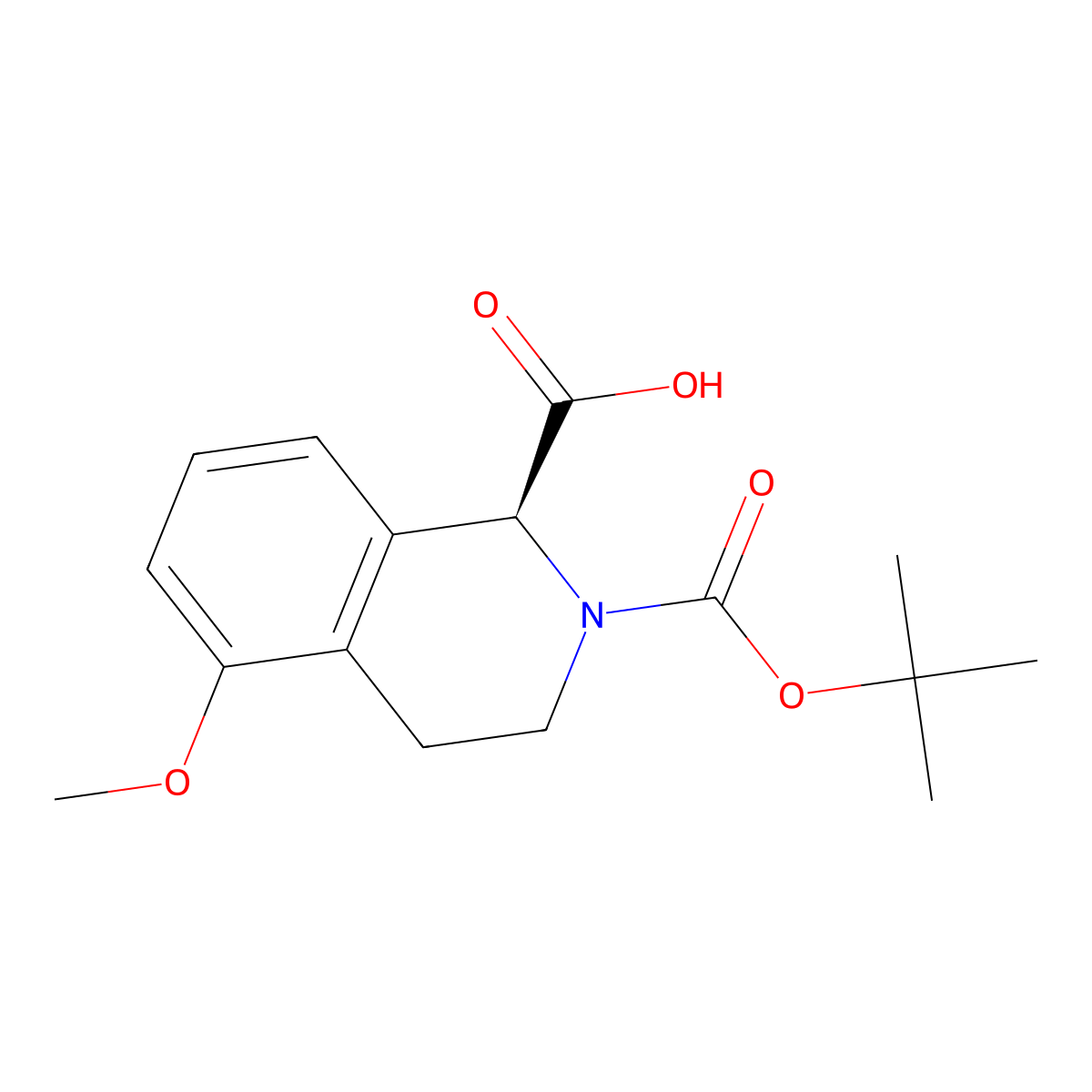 (1S)-2-[(tert-butoxy)carbonyl]-5-methoxy-1,2,3,4-tetrahydroisoquinoline-1-carboxylic acid molecular structure, CAS 2382237-87-6