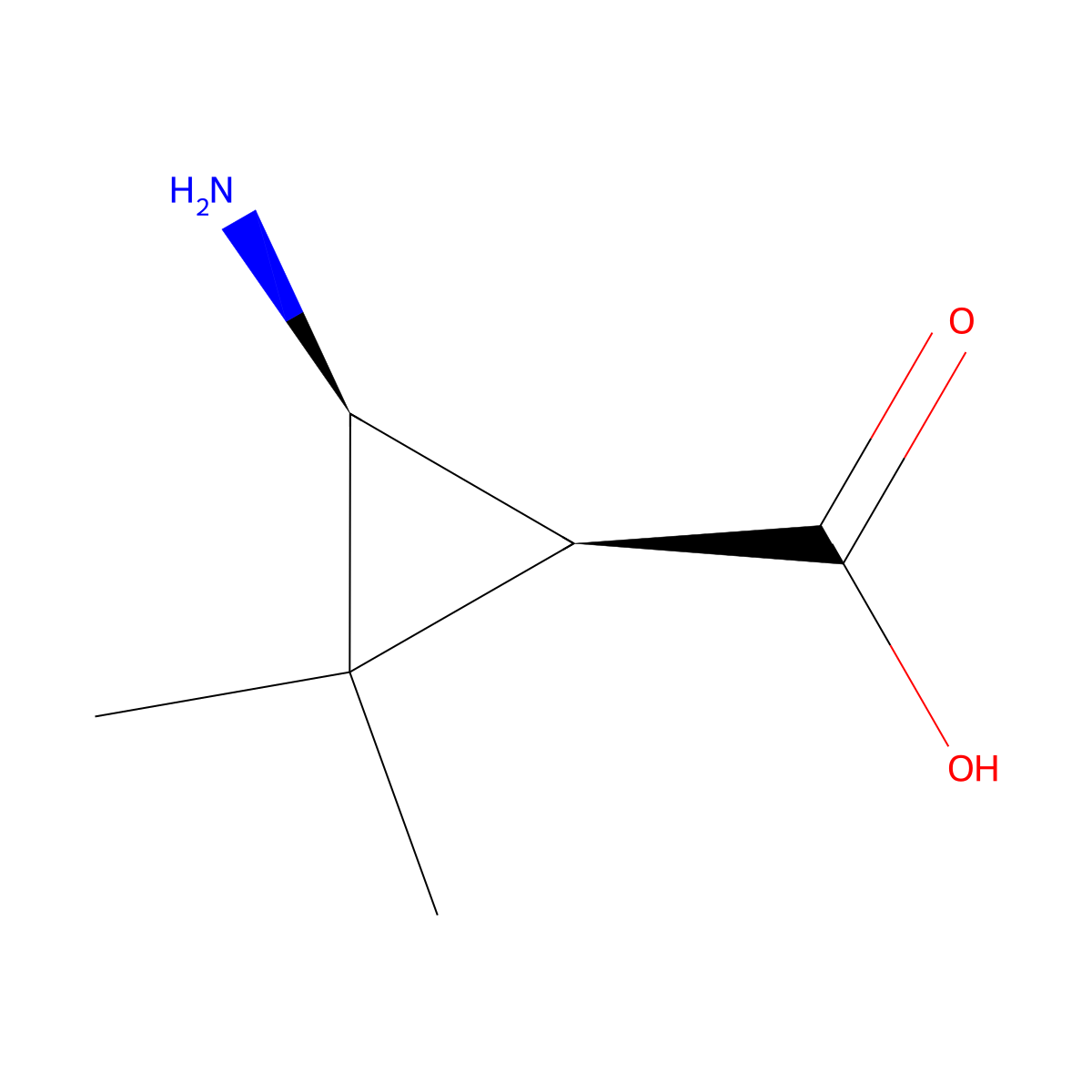 rac-(1R,3R)-3-amino-2,2-dimethylcyclopropane-1-carboxylic acid molecular structure, CAS 2382239-51-0