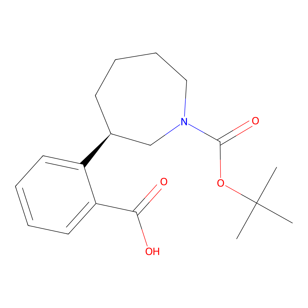 (R)-2-(1-(tert-butoxycarbonyl)azepan-3-yl)benzoic acid molecular structure, CAS 2382240-34-6