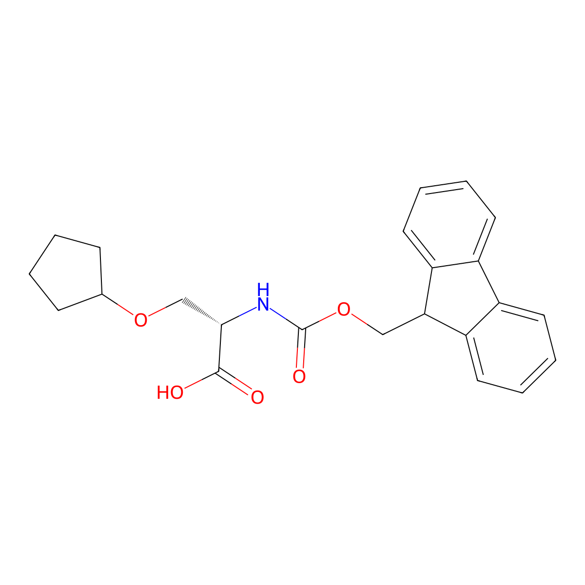 (2S)-3-(cyclopentyloxy)-2-({[(9H-fluoren-9-yl)methoxy]carbonyl}amino)propanoic acid molecular structure, CAS 2382243-79-8