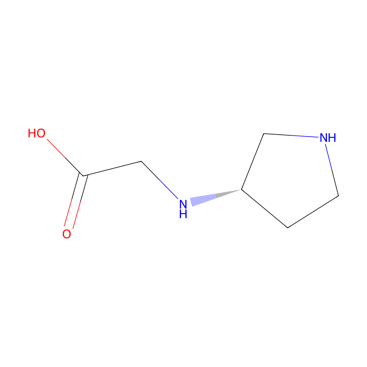 2-{[(3S)-pyrrolidin-3-yl]amino}acetic acid molecular structure, CAS 2382250-11-3