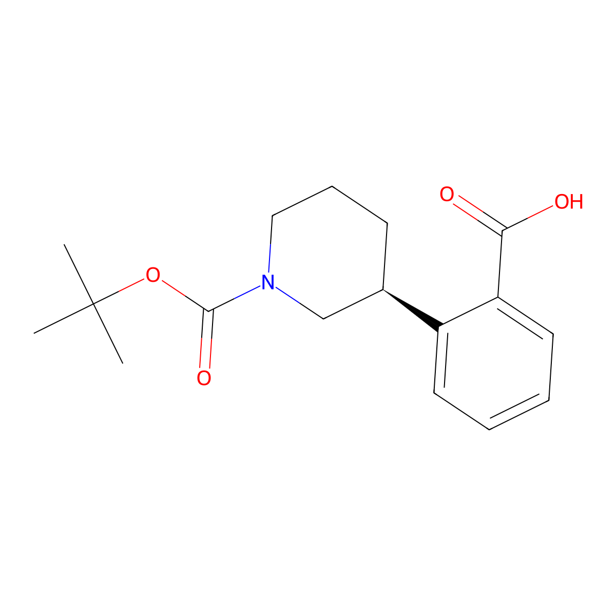 (S)-2-(1-(tert-butoxycarbonyl)piperidin-3-yl)benzoic acid molecular structure, CAS 2382257-45-4