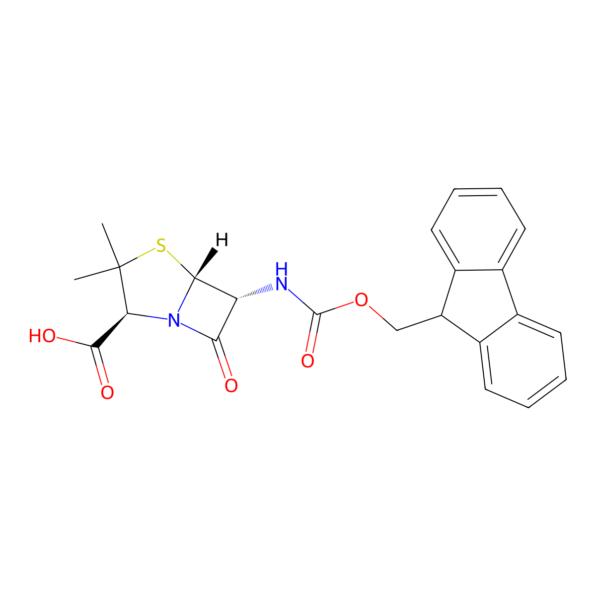 (2S,5R,6R)-6-({[(9H-fluoren-9-yl)methoxy]carbonyl}amino)-3,3-dimethyl-7-oxo-4-thia-1-azabicyclo[3.2.0]heptane-2-carboxylic acid molecular structure, CAS 2382282-73-5