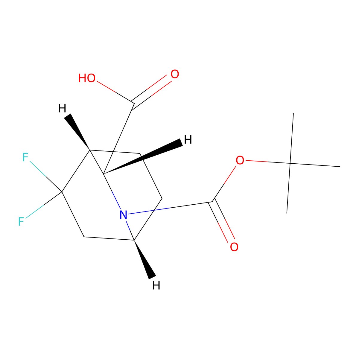 (1R,3R,4R)-rel-2-Boc-5,5-difluoro-2-azabicyclo[2.2.2]octane-3-carboxylic acid molecular structure, CAS 2382282-90-6