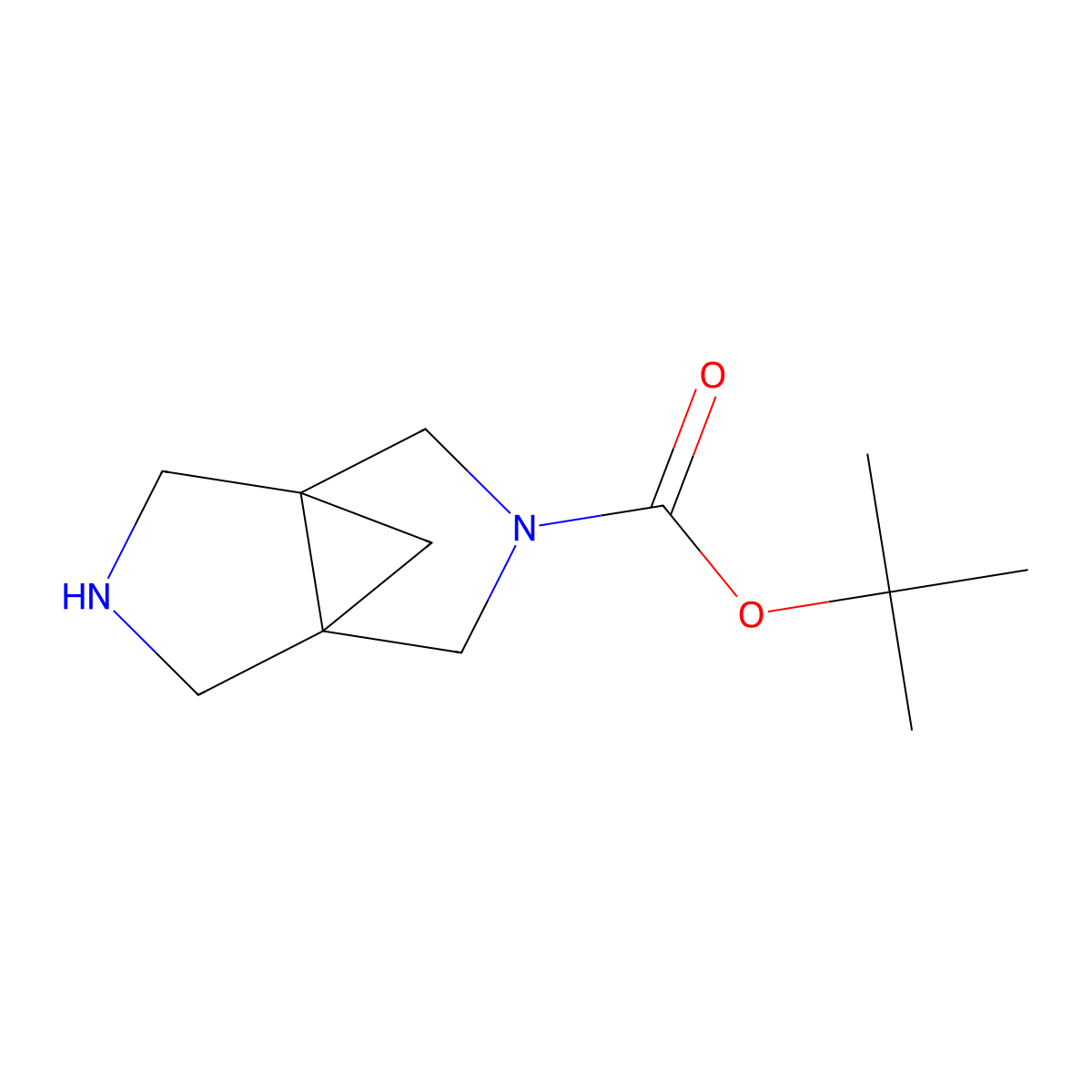 Tert-butyl 3,7-diazatricyclo[3.3.1.01,5]nonane-3-carboxylate molecular structure, CAS 2382293-80-1