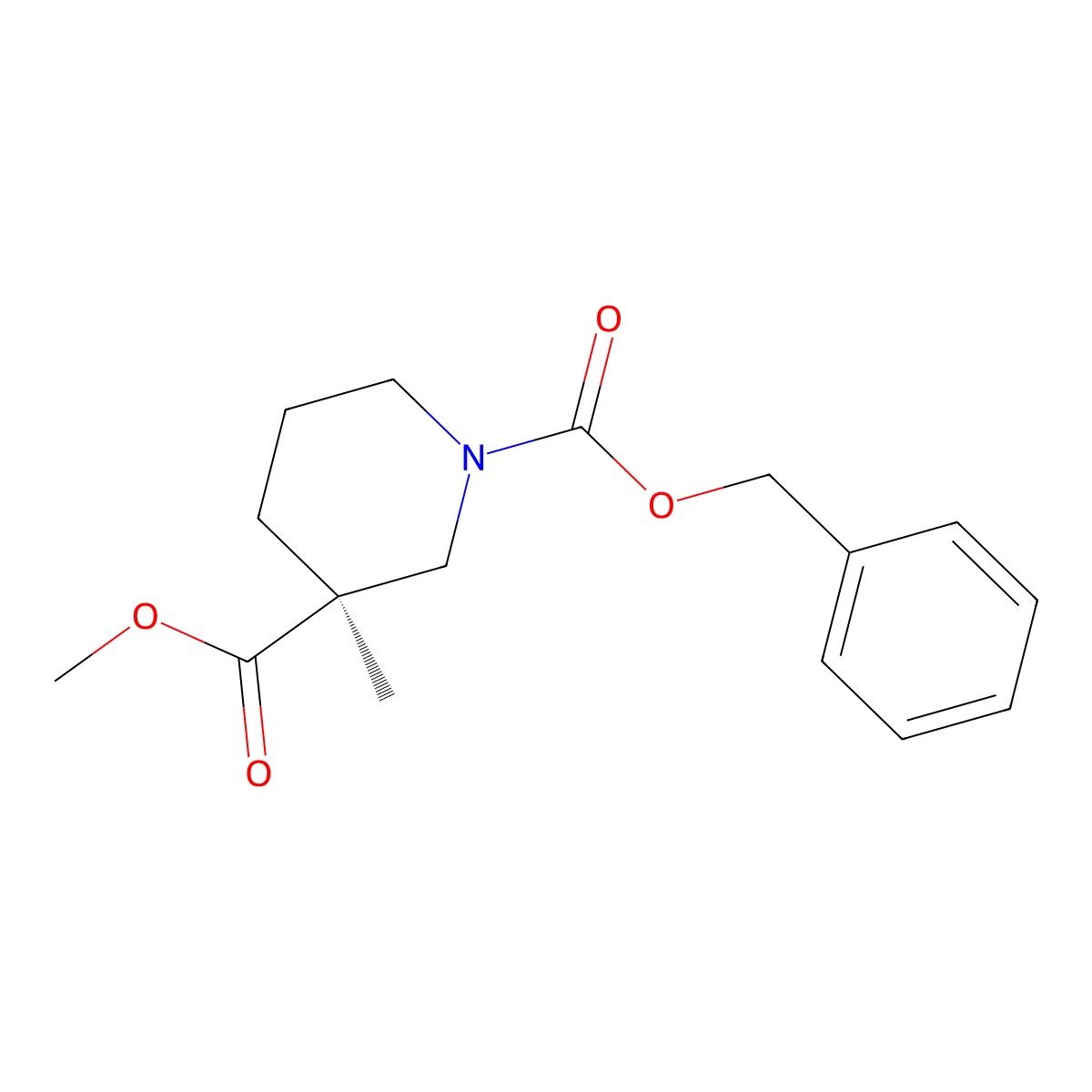 1-Benzyl 3-methyl (S)-3-methylpiperidine-1,3-dicarboxylate molecular structure, CAS 2382302-88-5