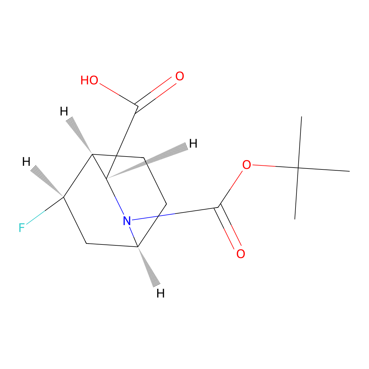 (1S,3S,4S,5R)-2-tert-butoxycarbonyl-5-fluoro-2-azabicyclo[2.2.2]octane-3-carboxylic acid molecular structure, CAS 2382315-24-2