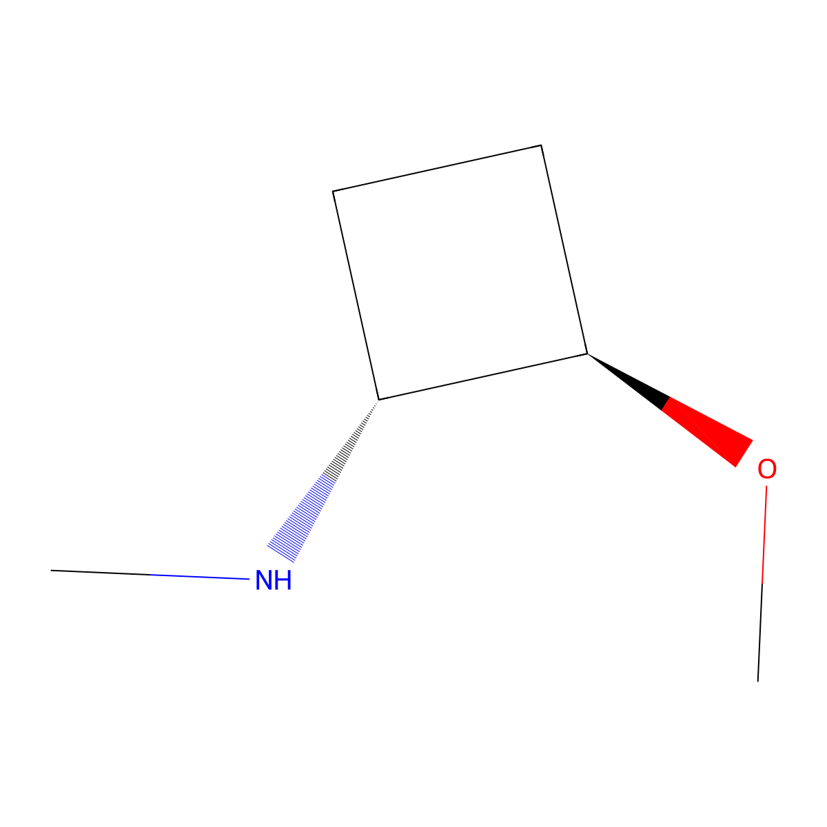(1R,2R)-2-Methoxy-N-methylcyclobutan-1-amine molecular structure, CAS 2382316-62-1