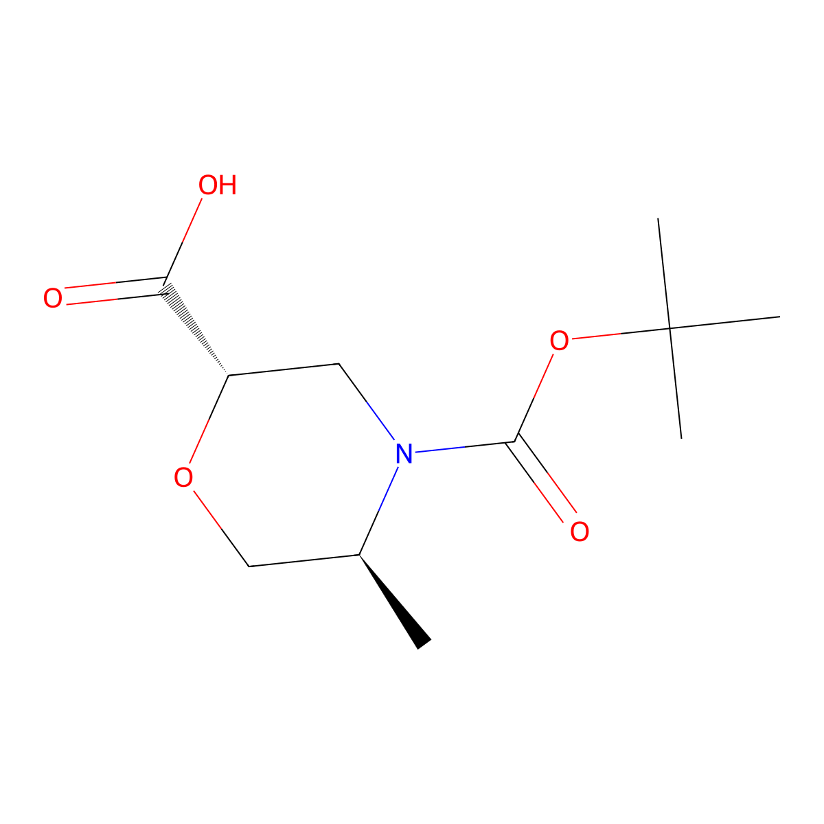 (2S,5S)-4-[(tert-butoxy)carbonyl]-5-methylmorpholine-2-carboxylic acid molecular structure, CAS 2382336-51-6