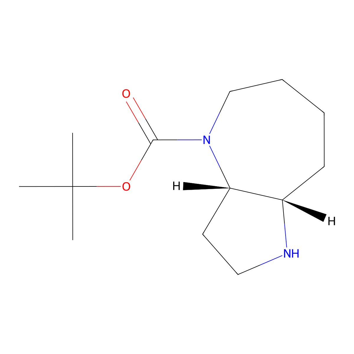 tert-butyl (3aS,8aS)-octahydropyrrolo[3,2-b]azepine-4(1H)-carboxylate molecular structure, CAS 2382349-82-6
