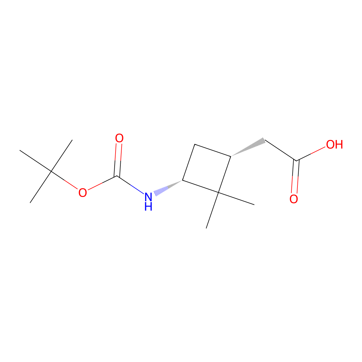 rac-2-[(1R,3R)-3-{[(tert-butoxy)carbonyl]amino}-2,2-dimethylcyclobutyl]acetic acid molecular structure, CAS 2382365-07-1