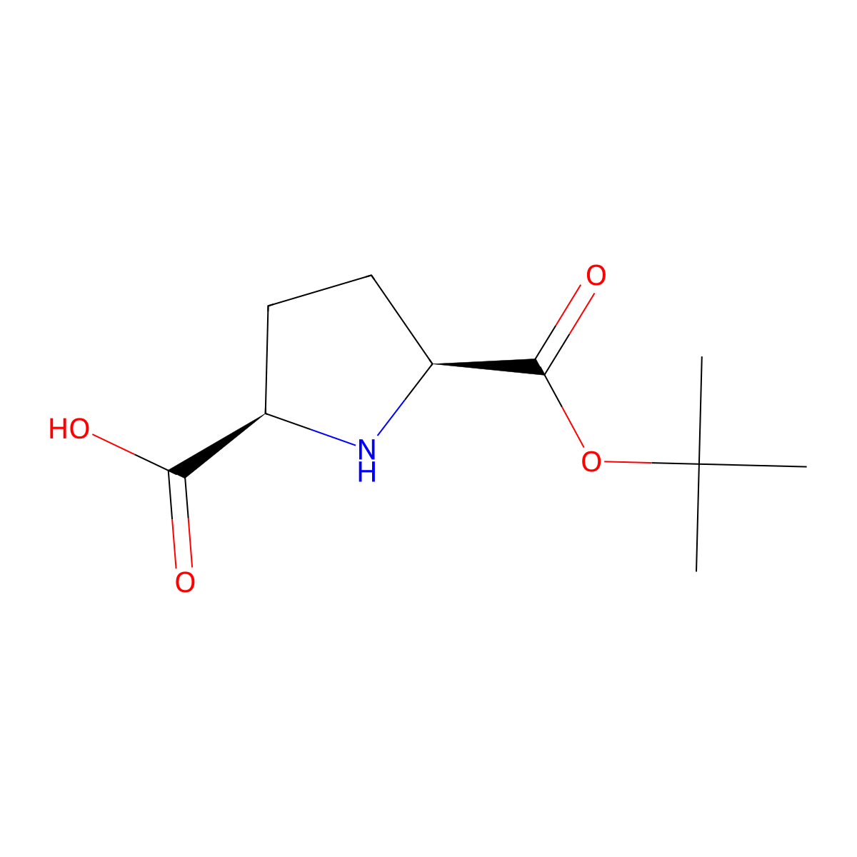 rac-(2R,5S)-5-[(tert-butoxy)carbonyl]pyrrolidine-2-carboxylic acid molecular structure, CAS 2382376-02-3