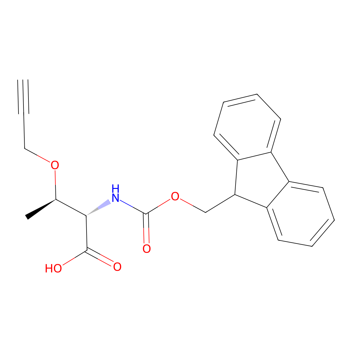 (2S,3R)-2-({[(9H-fluoren-9-yl)methoxy]carbonyl}amino)-3-(prop-2-yn-1-yloxy)butanoic acid molecular structure, CAS 2382382-06-9