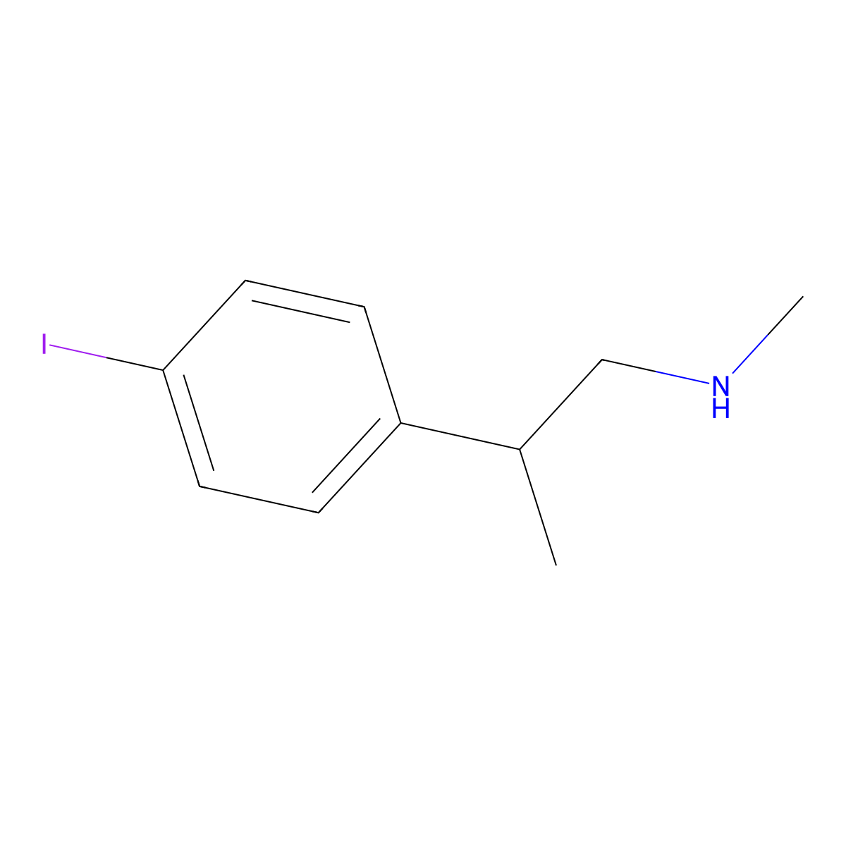 (2-(4-Iodophenyl)propyl)(methyl)amine molecular structure, CAS 2382387-37-1