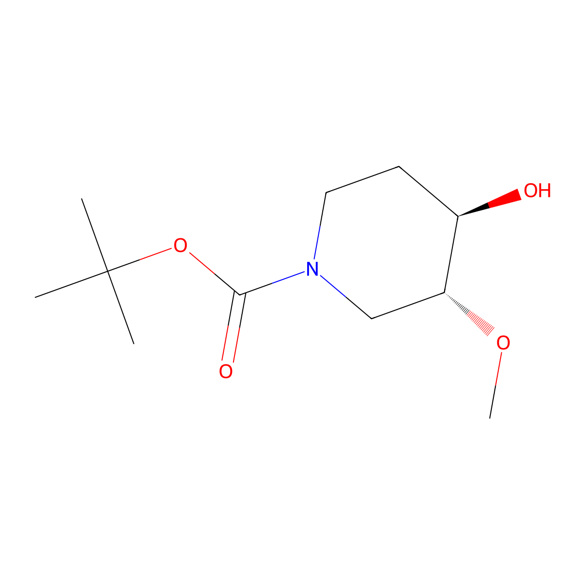 tert-butyl (3R,4R)-4-hydroxy-3-methoxy-piperidine-1-carboxylate molecular structure, CAS 2382396-70-3