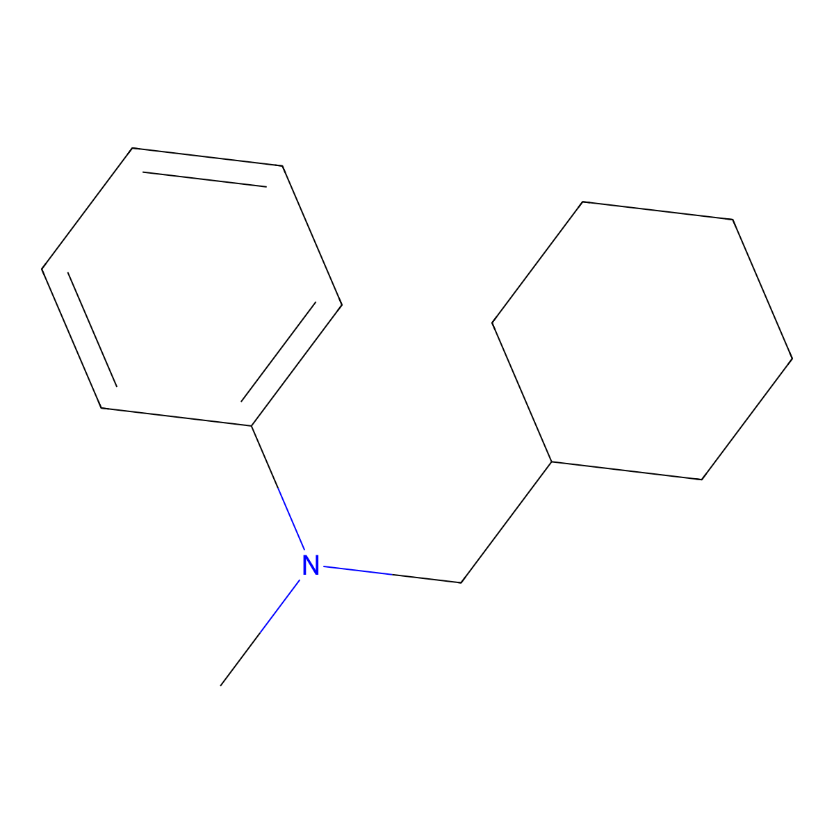 Benzenamine, N-(cyclohexylmethyl)-N-methyl- molecular structure, CAS 23824-51-3