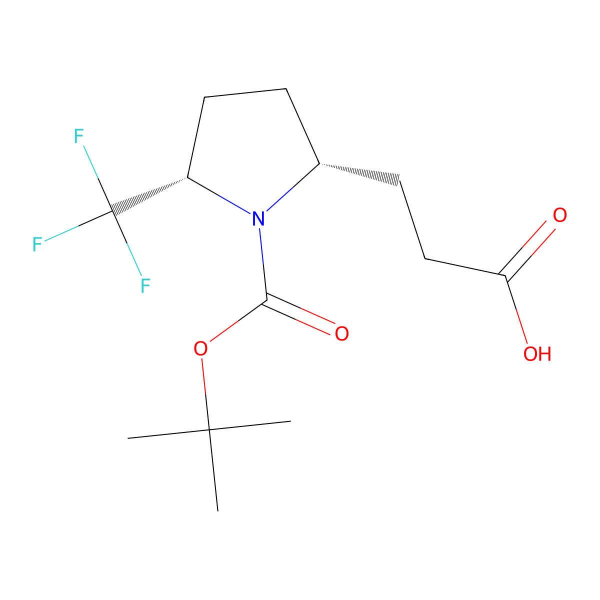 3-{1-[(Tert-butoxy)carbonyl]-5-(trifluoromethyl)pyrrolidin-2-yl}propanoic acid molecular structure, CAS 2382412-91-9