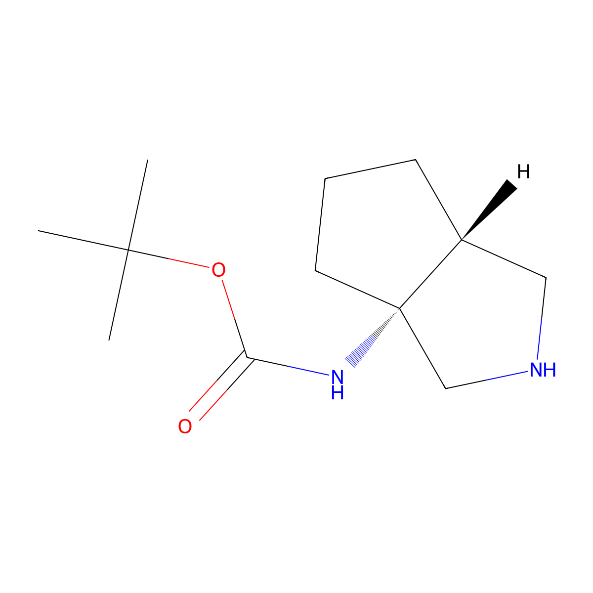 tert-butyl N-[(3aR,6aR)-octahydrocyclopenta[c]pyrrol-3a-yl]carbamate molecular structure, CAS 2382425-60-5