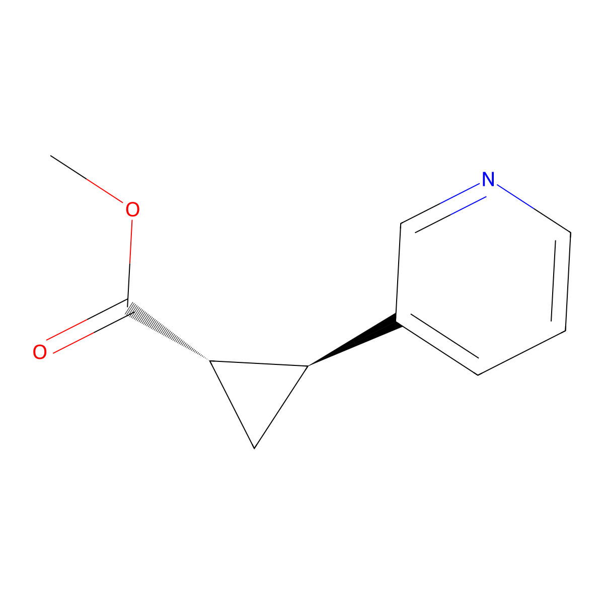 (1S,2S)-Methyl 2-(pyridin-3-yl)cyclopropanecarboxylate molecular structure, CAS 2382426-18-6