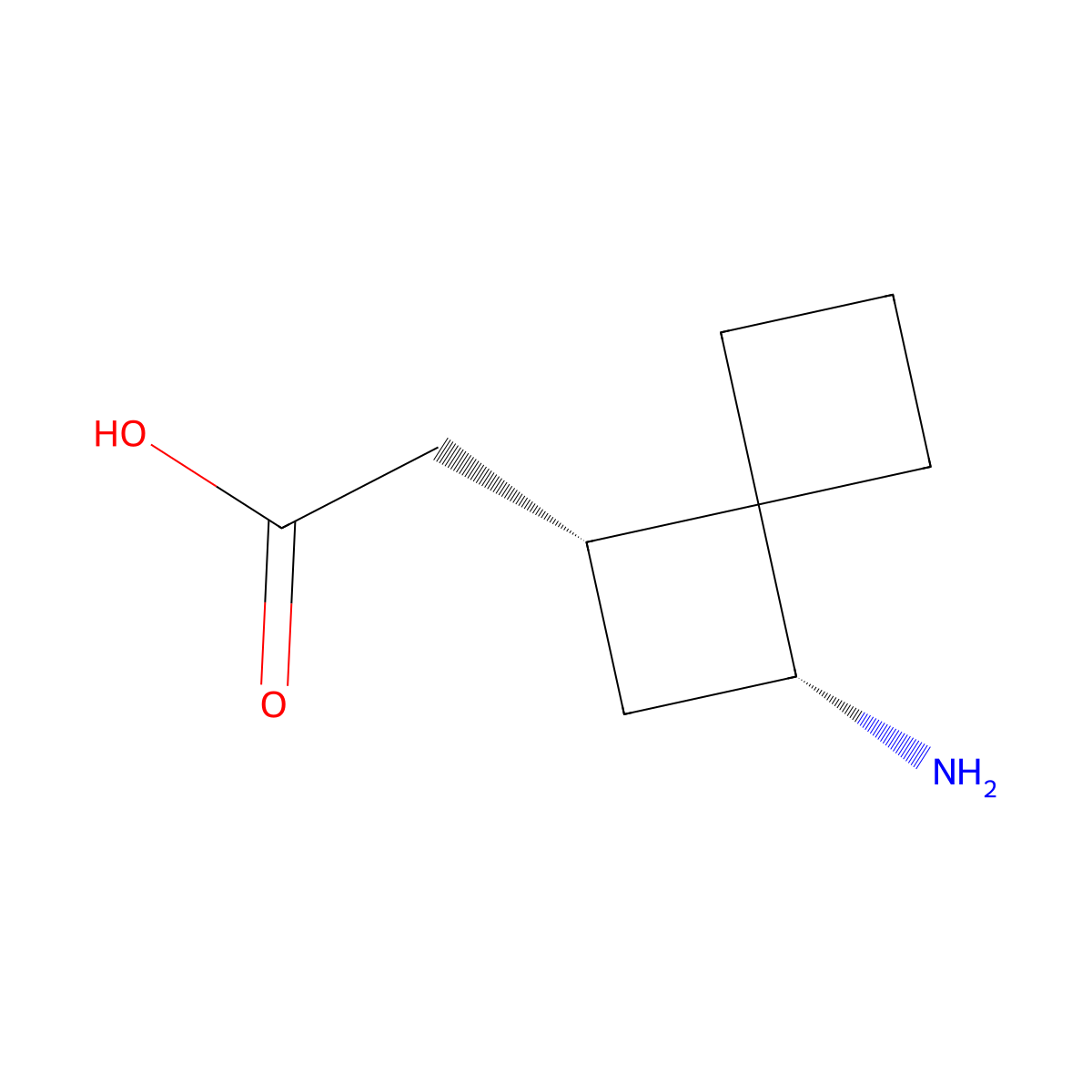 rac-2-[(1R,3R)-3-aminospiro[3.3]heptan-1-yl]acetic acid molecular structure, CAS 2382440-24-4