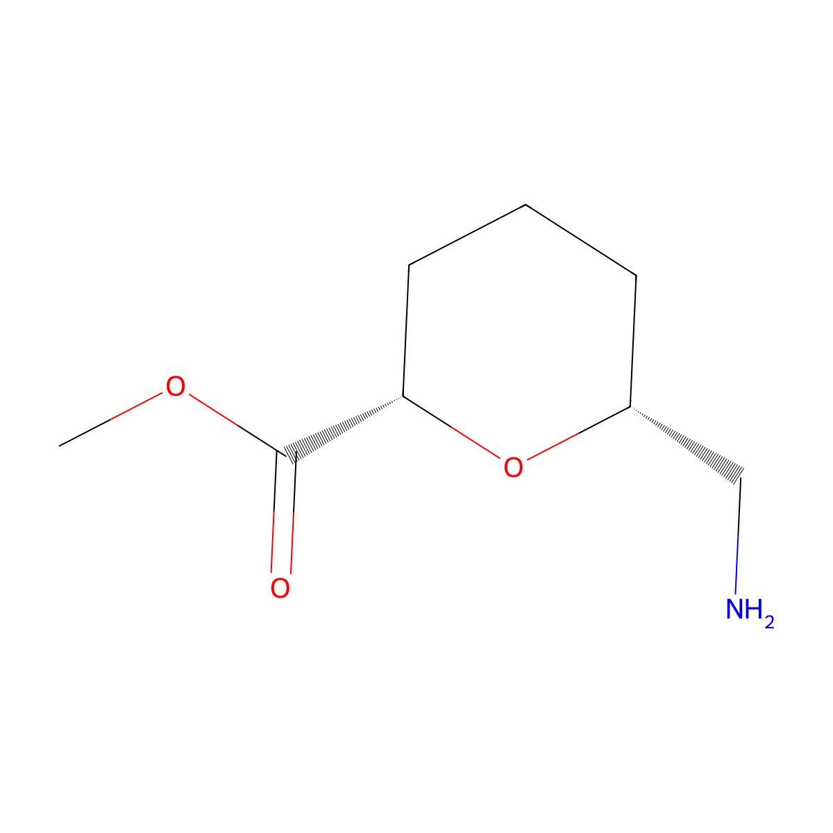 rac-methyl (2R,6S)-6-(aminomethyl)oxane-2-carboxylate molecular structure, CAS 2382476-04-0
