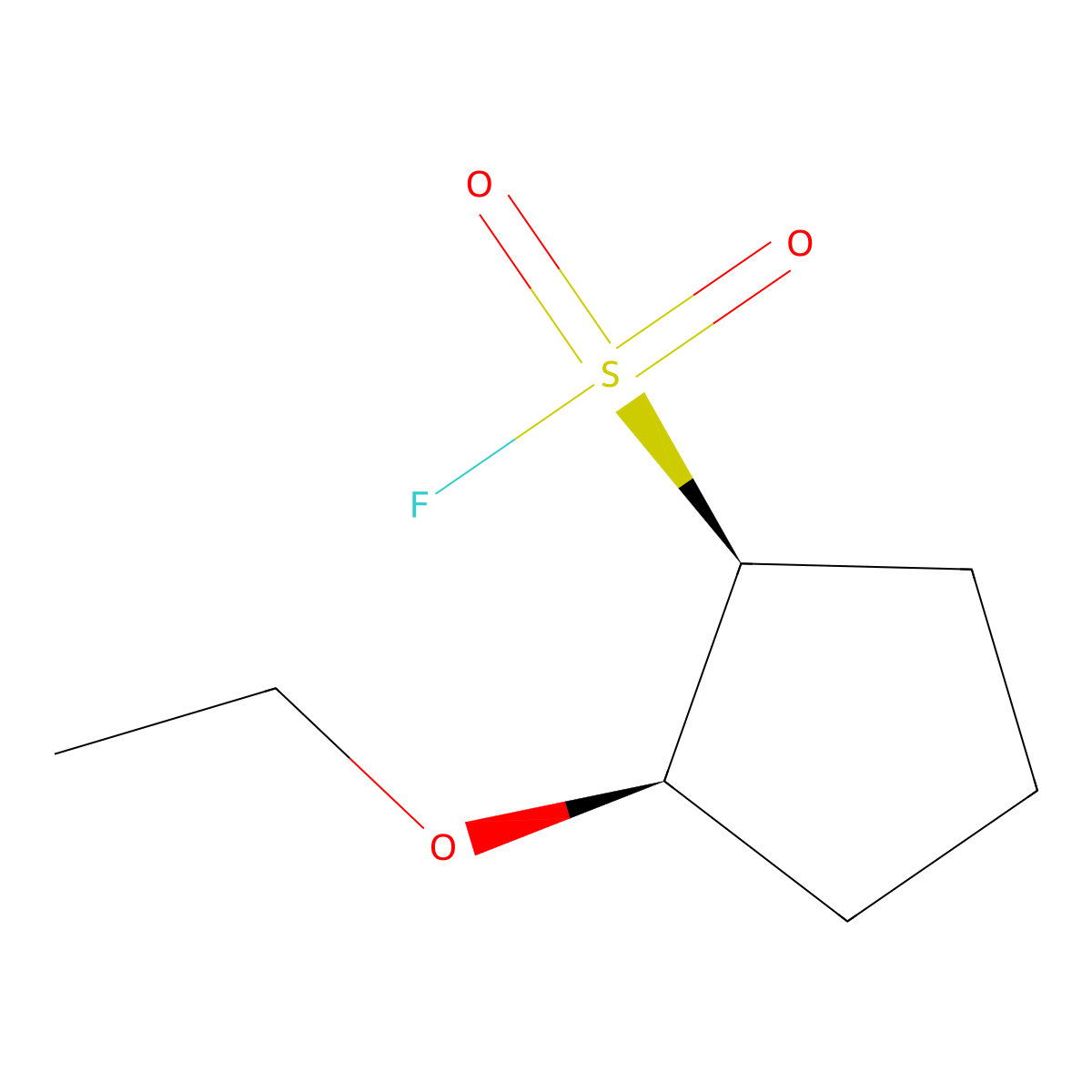 rac-(1R,2S)-2-ethoxycyclopentane-1-sulfonyl fluoride molecular structure, CAS 2382493-07-2