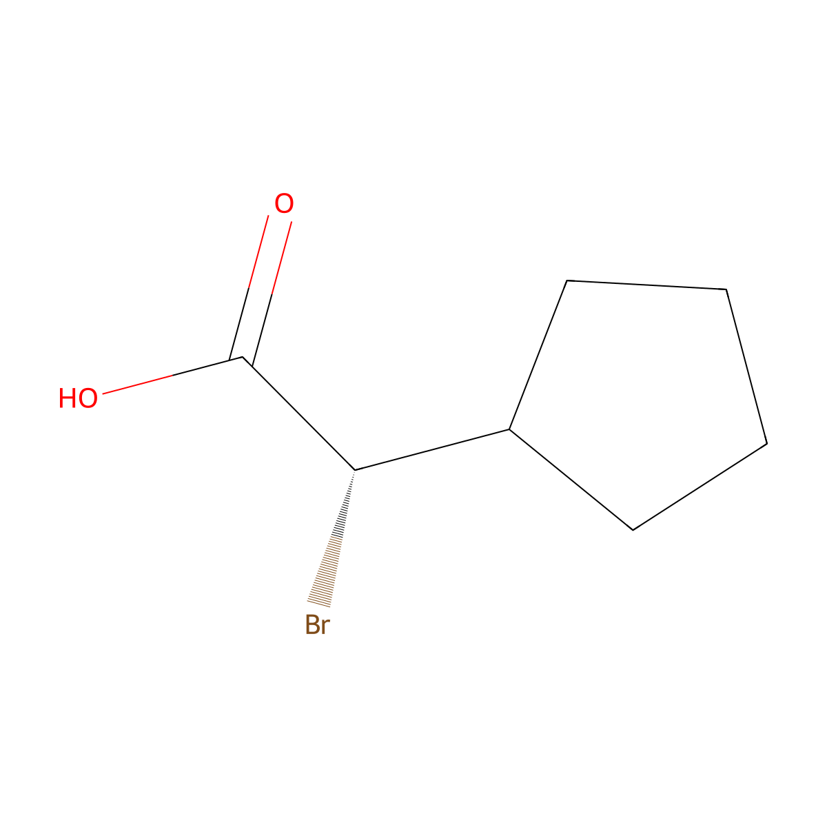 (2S)-2-Bromo-2-cyclopentylacetic acid molecular structure, CAS 2382536-51-6