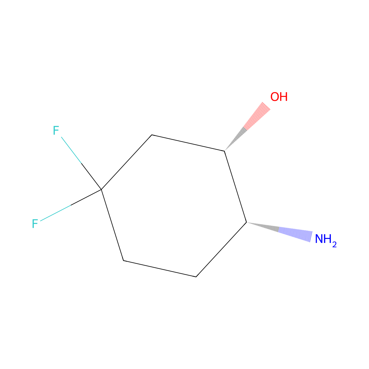 cis-2-Amino-5,5-difluoro-cyclohexanol molecular structure, CAS 2382564-65-8