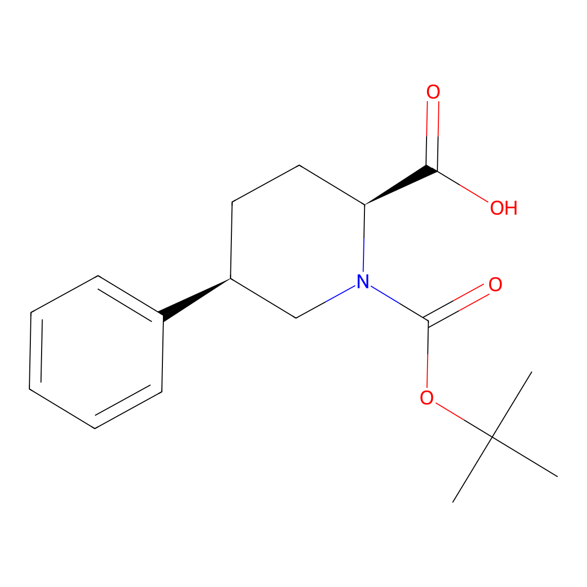 (2S,5R)-1-(tert-butoxycarbonyl)-5-phenylpiperidine-2-carboxylic acid molecular structure, CAS 2382598-06-1