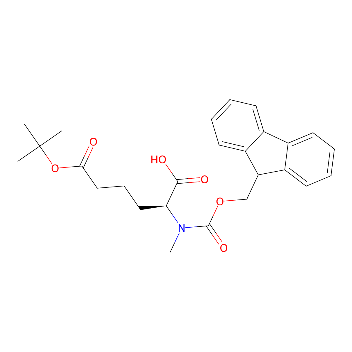 (S)-2-((((9H-Fluoren-9-yl)methoxy)carbonyl)(methyl)amino)-6-(tert-butoxy)-6-oxohexanoic acid molecular structure, CAS 2382599-28-0