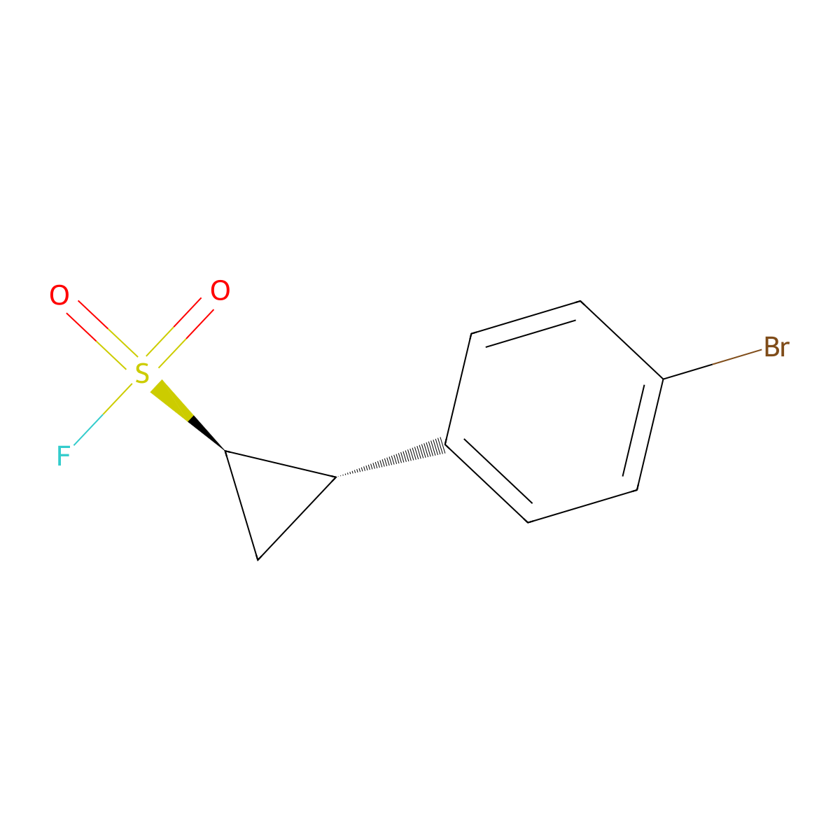 rac-(1R,2S)-2-(4-bromophenyl)cyclopropane-1-sulfonyl fluoride molecular structure, CAS 2382622-95-7
